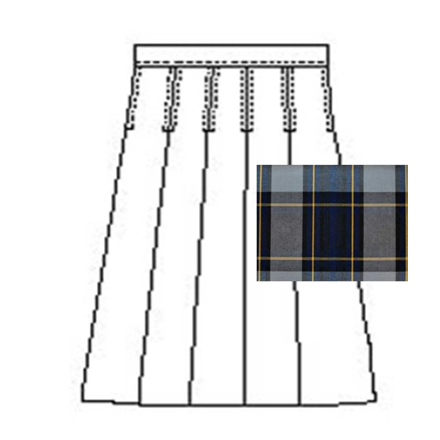 1943-TPA Girl's Pleated Plaid Skirt - Half Size
