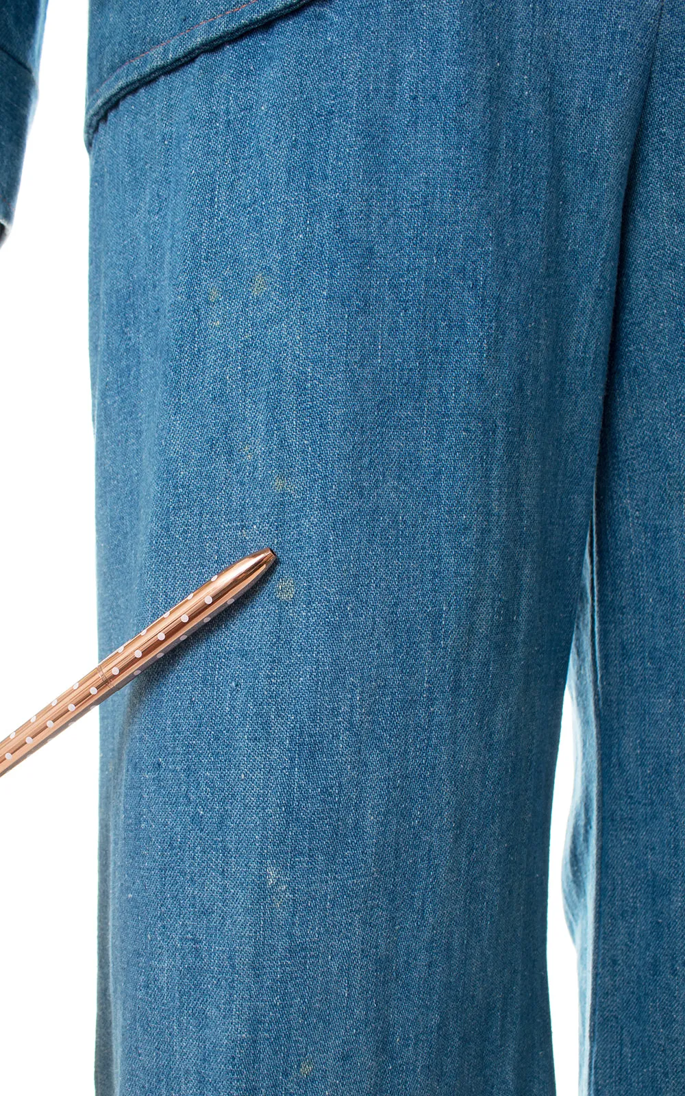 1970s Rainbow Wool & Denim Bell Bottom Jumpsuit | x-small / modern 0/2