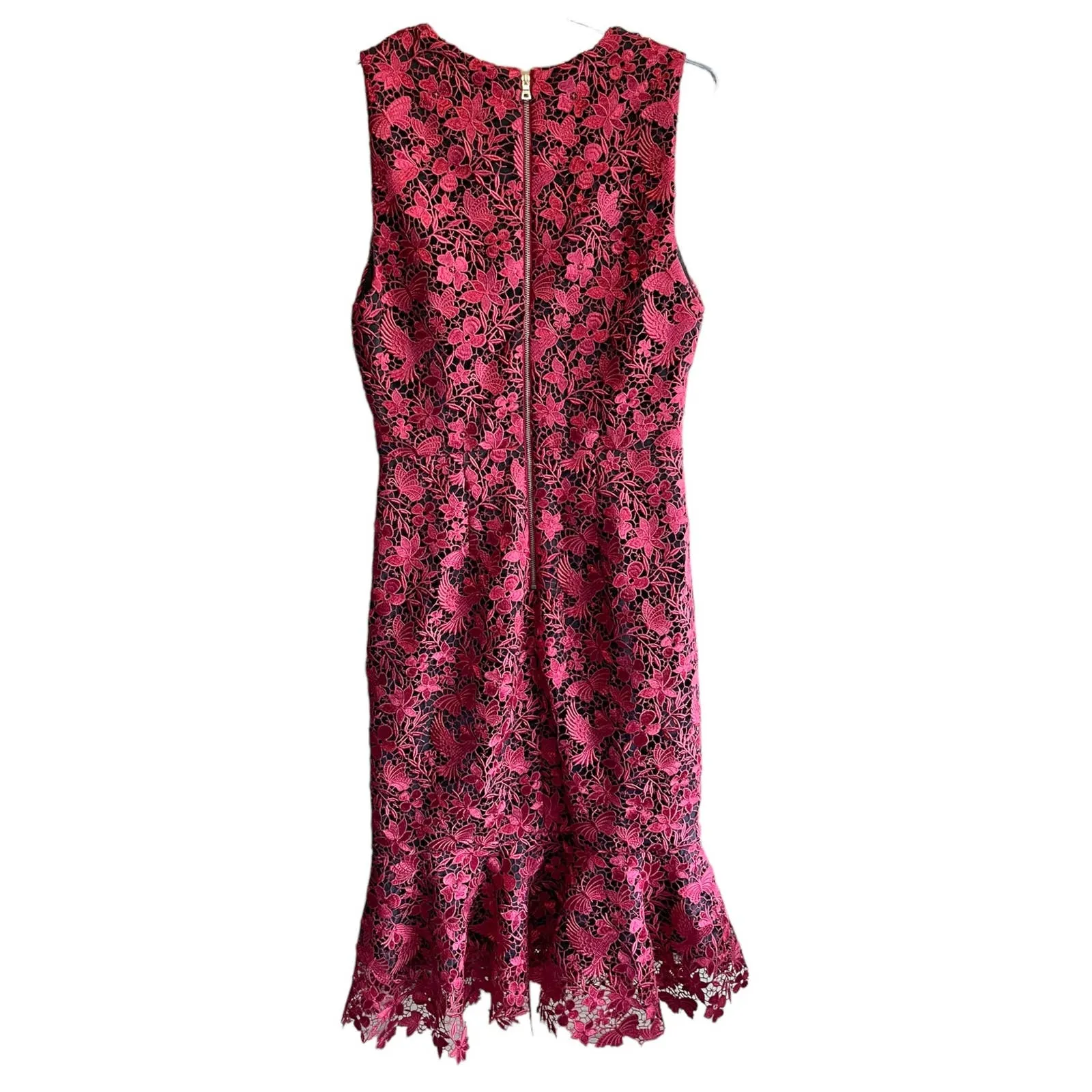 Alice   Olivia Katia Ruffled Lace Sheath Dress Size 4