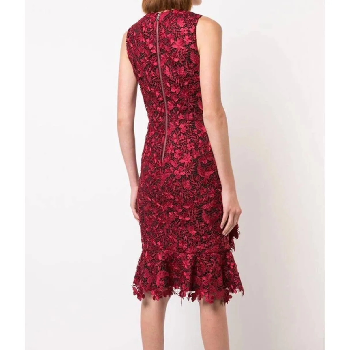 Alice   Olivia Katia Ruffled Lace Sheath Dress Size 4