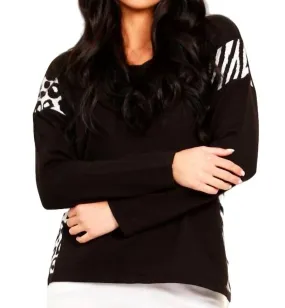 Animal Print V-Neck Top