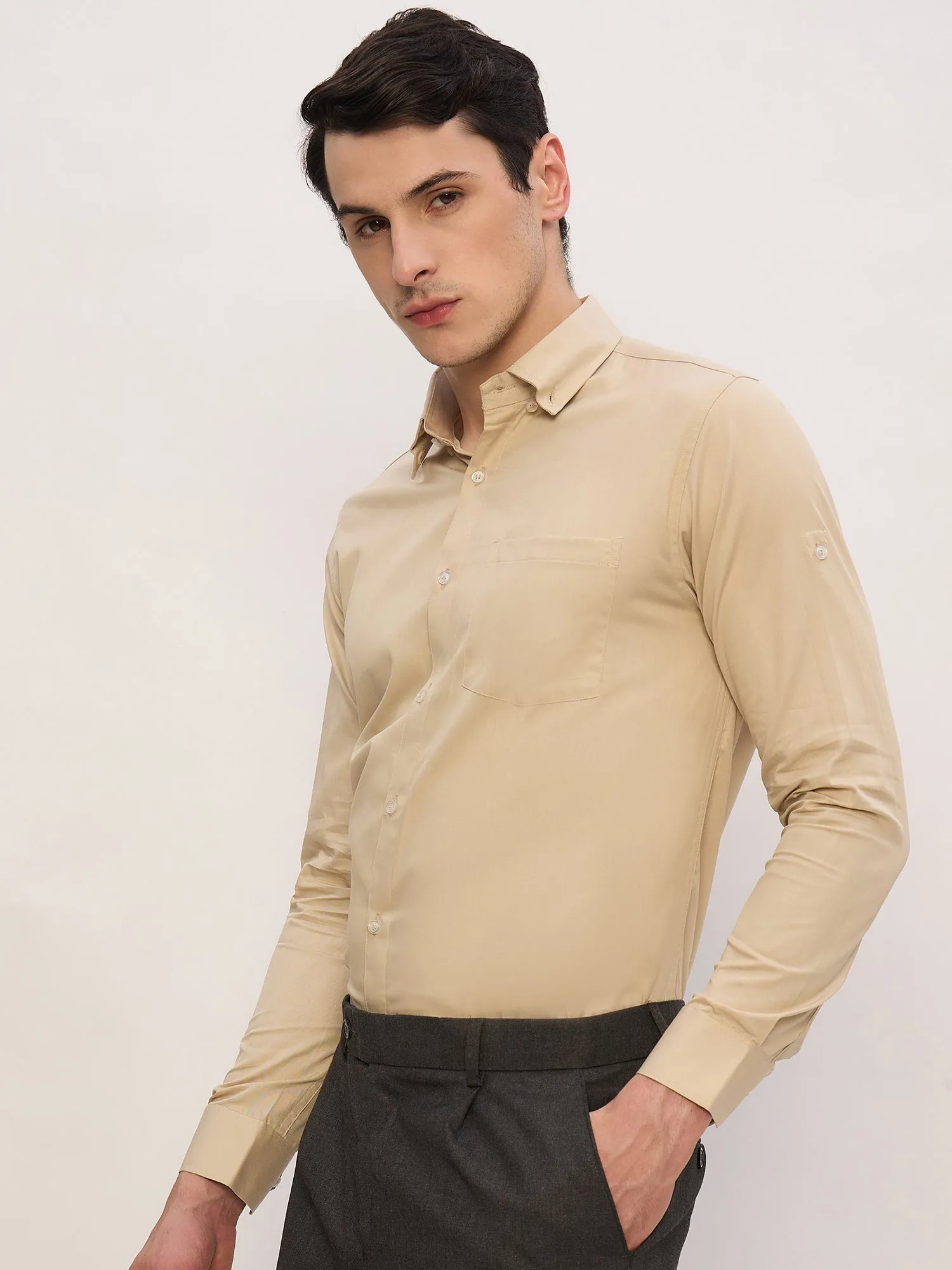 Beige: Formal Water Repellent Shirt