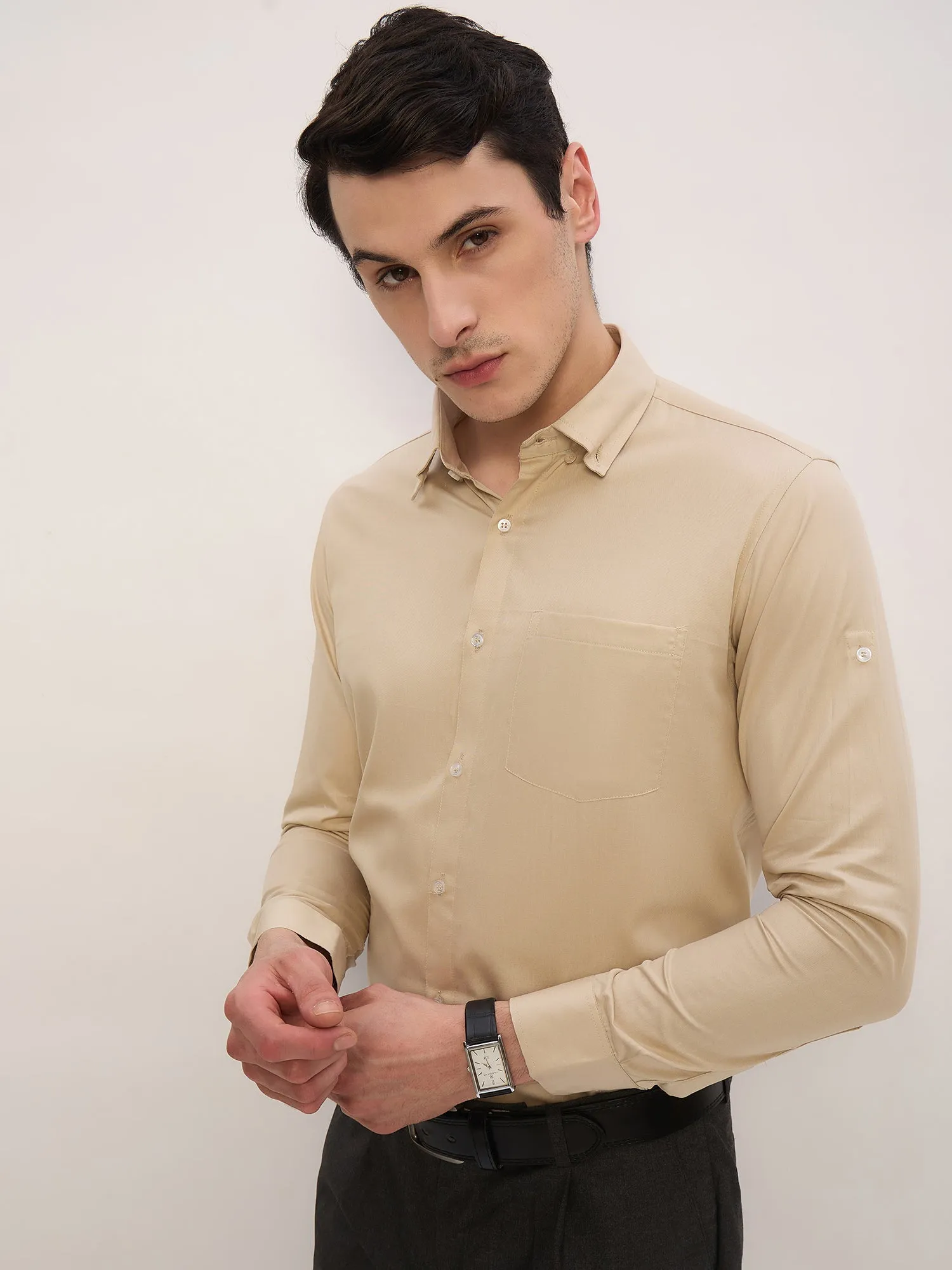 Beige: Formal Water Repellent Shirt