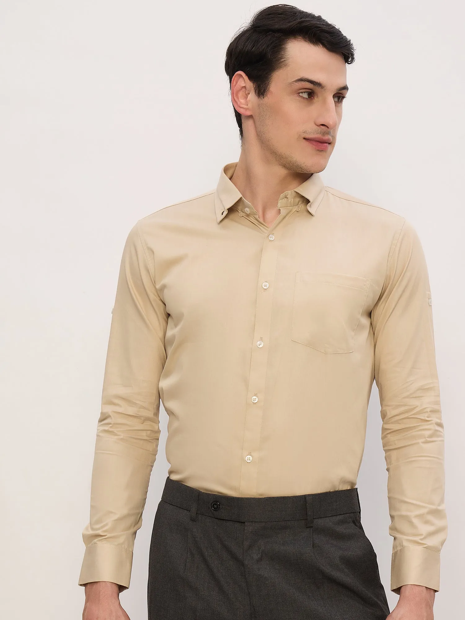 Beige: Formal Water Repellent Shirt