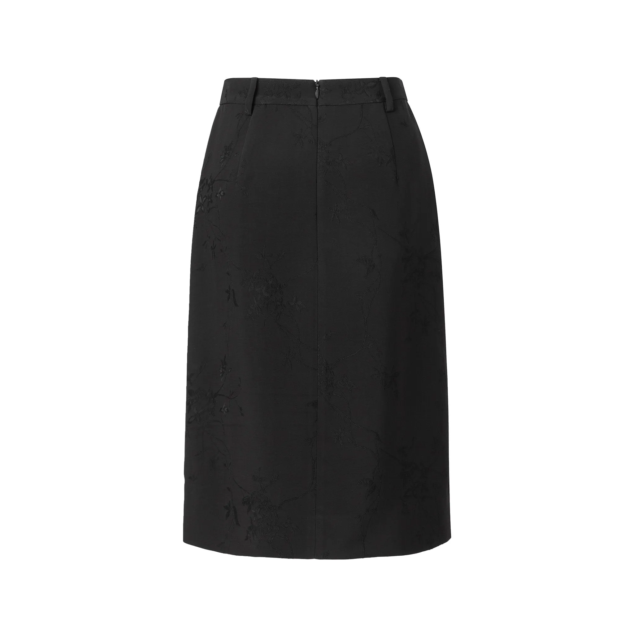 Black Patterned Jacquard skirt
