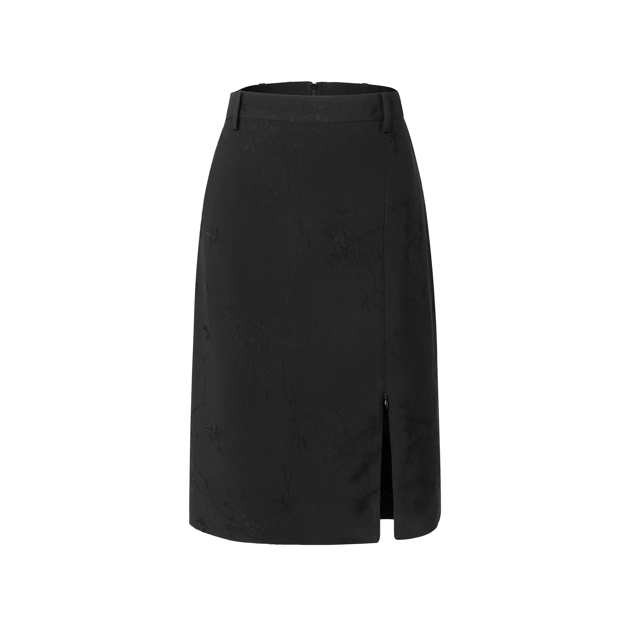 Black Patterned Jacquard skirt