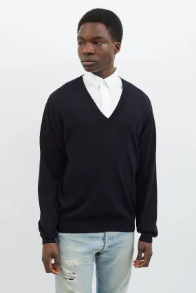 Black V-Neck Long Sleeve Sweater