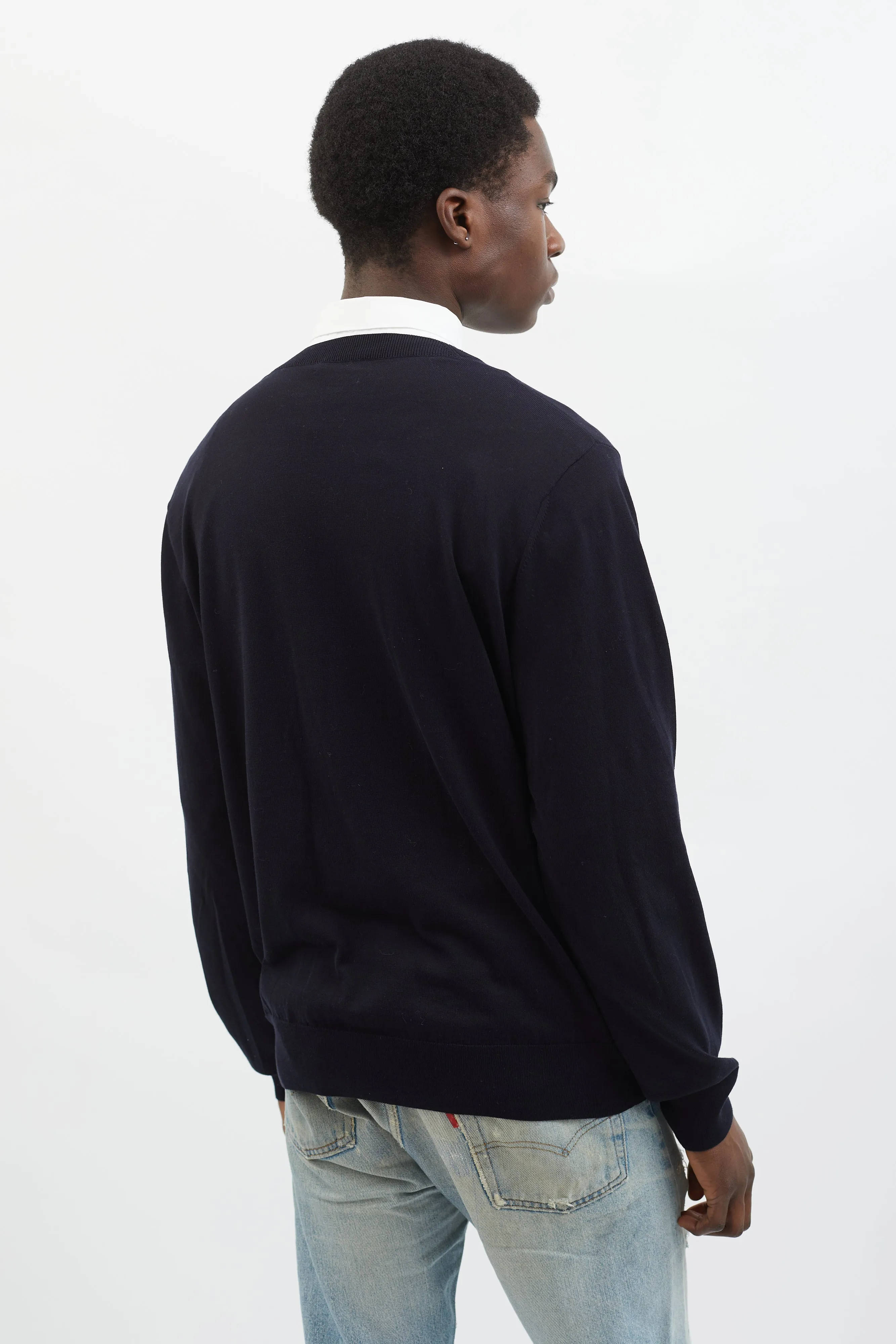 Black V-Neck Long Sleeve Sweater