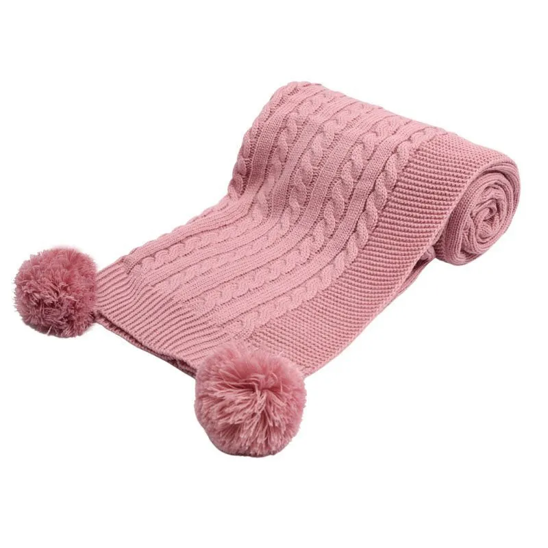 Blanket - Dusty Pink Cable Knit