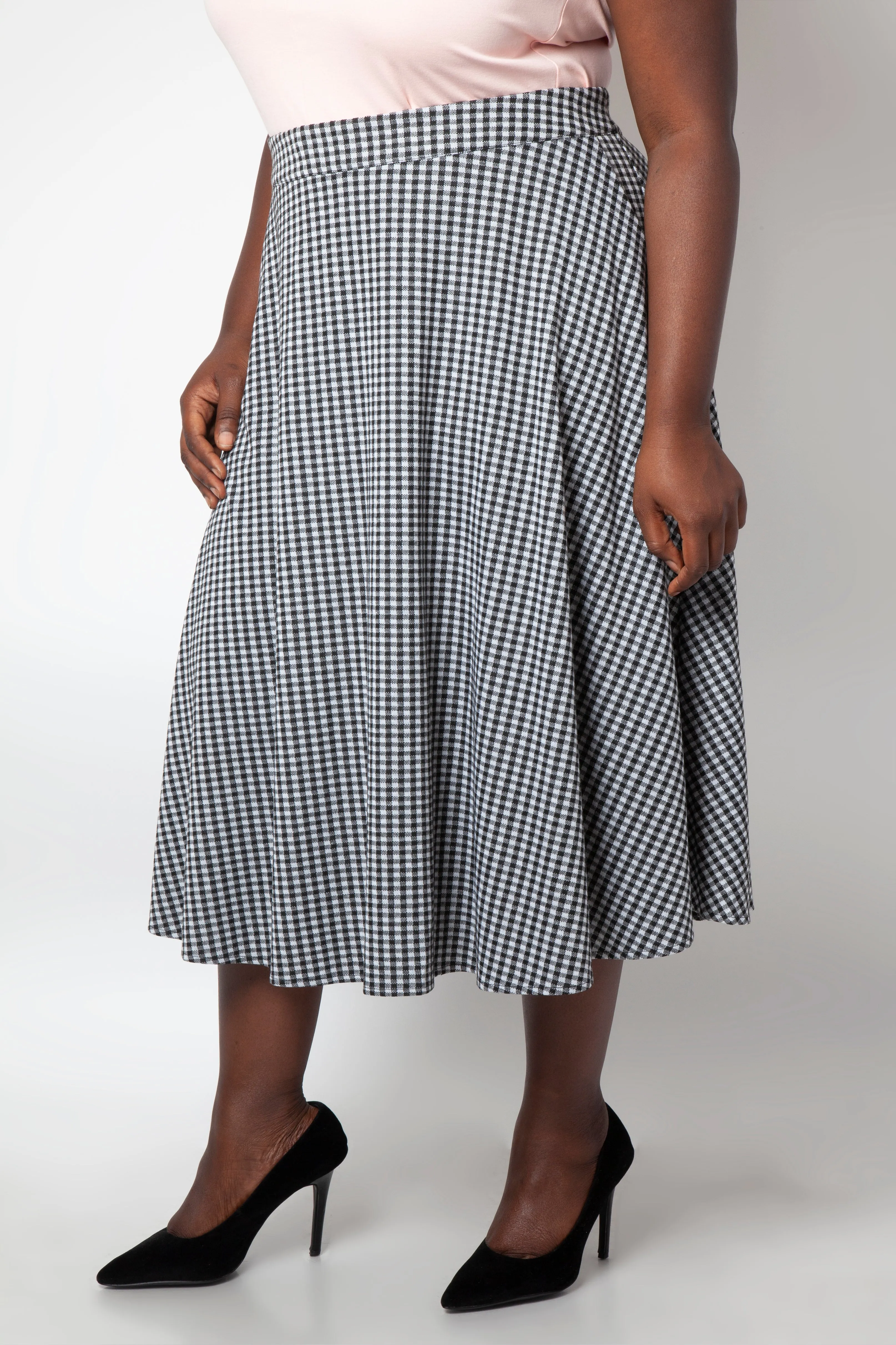 Curve Arianna Houndstooth Flared Skirt