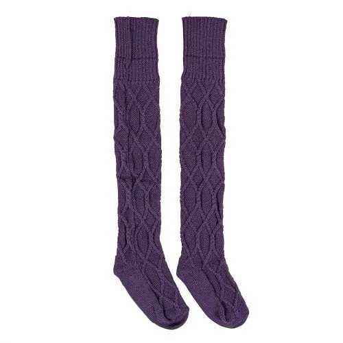 Cute Knit Cable High Stockings