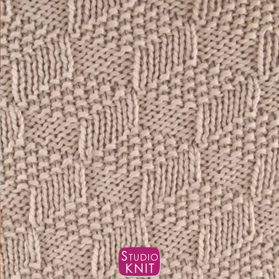 Easy Knitted Blanket in Tumbling Blocks Pattern - PDF Download