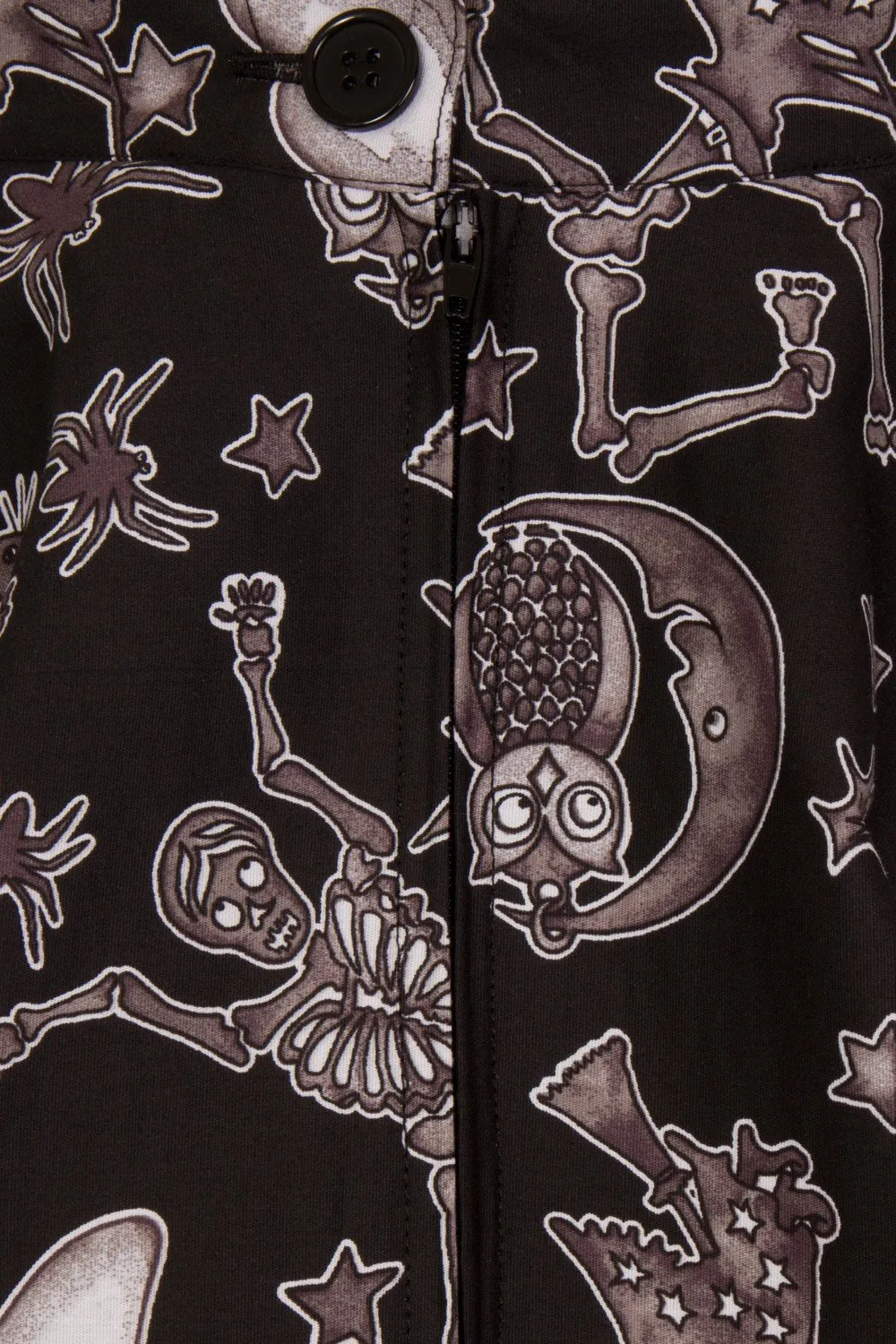 Hell Bunny Spooky Halloween Pocket skirt - Halloween Spirit Ghost Spooky House Witch Print Swing Skirt