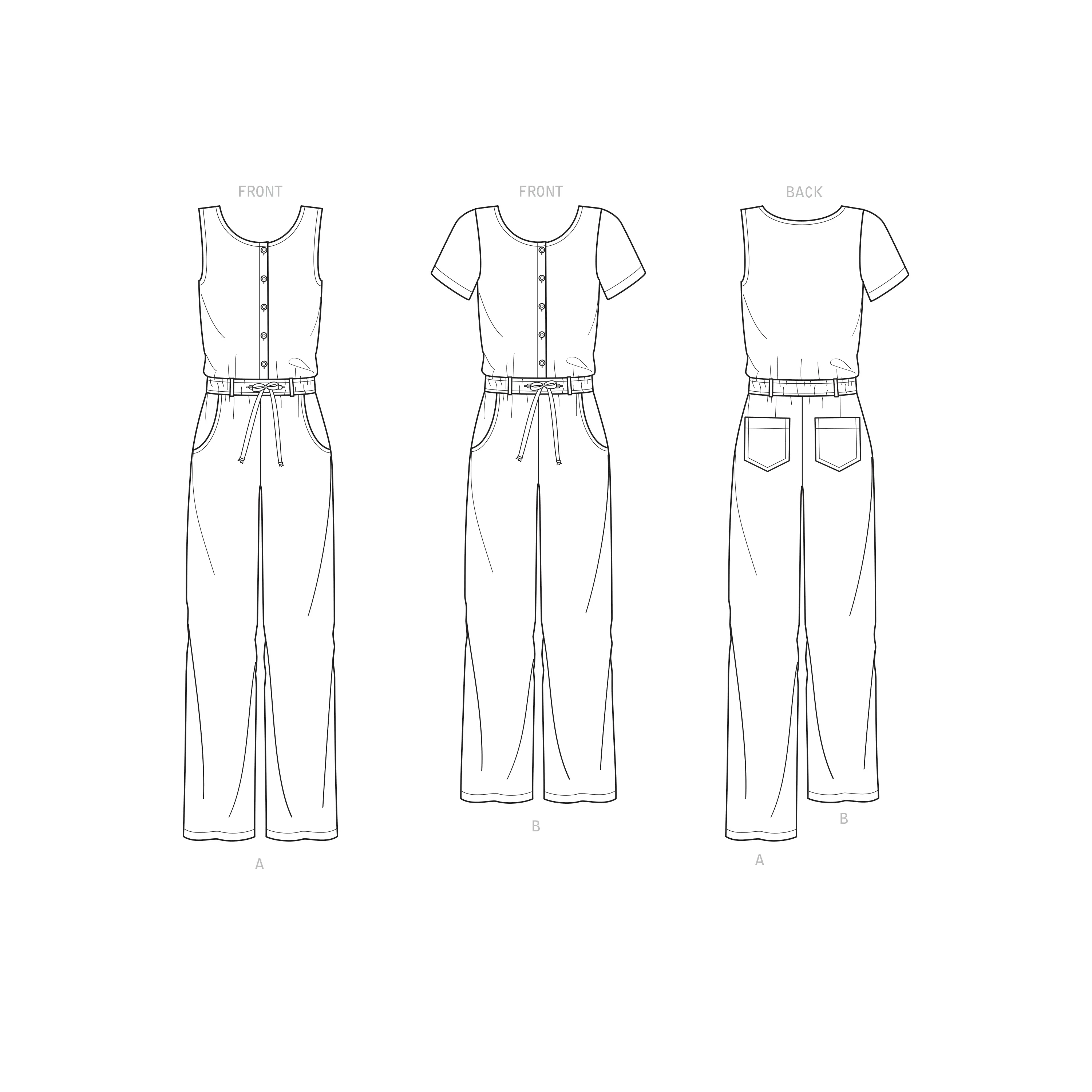 New Look Sewing Pattern N6661 - Misses' Relaxed Fit Jumpsuit With Drawstring Waist