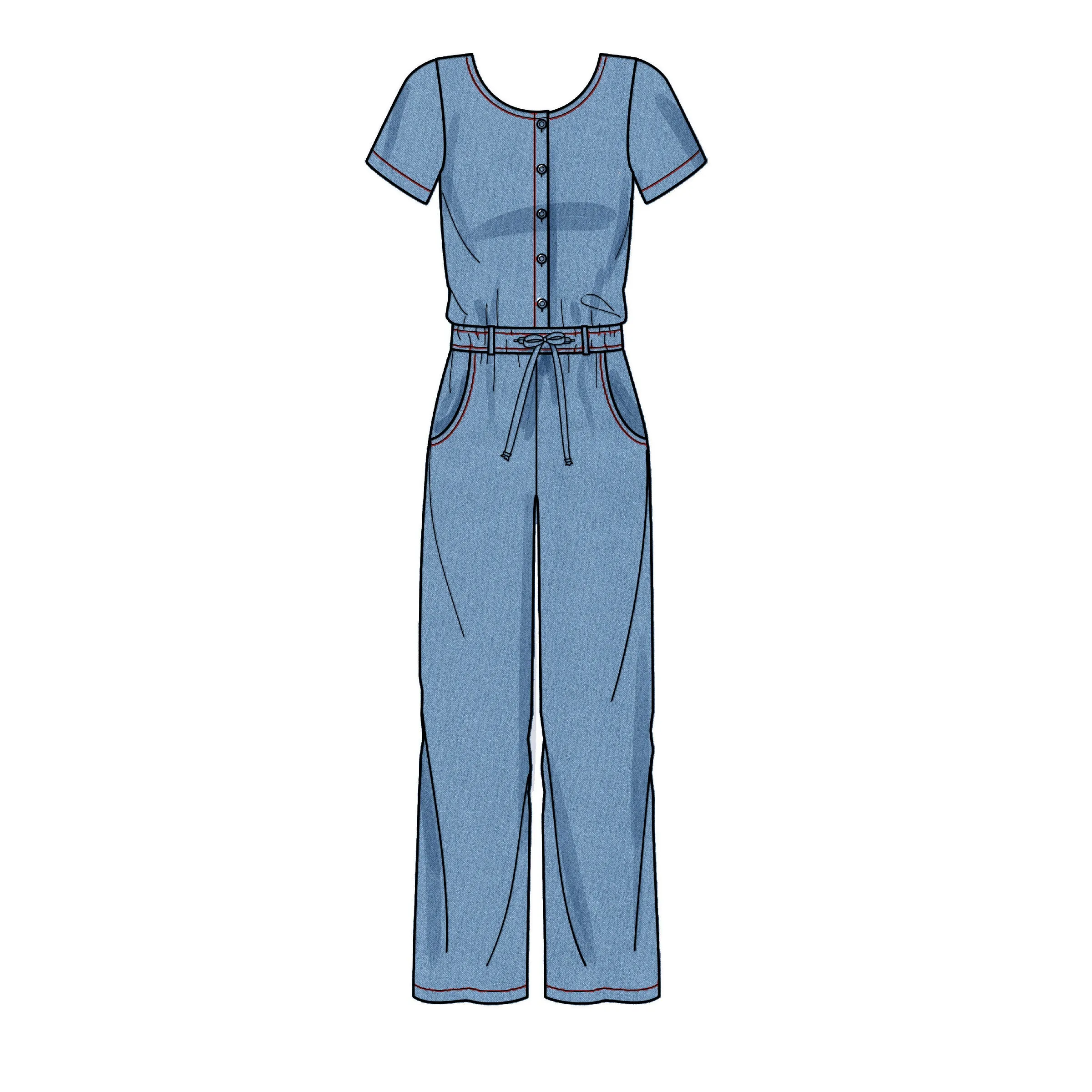 New Look Sewing Pattern N6661 - Misses' Relaxed Fit Jumpsuit With Drawstring Waist