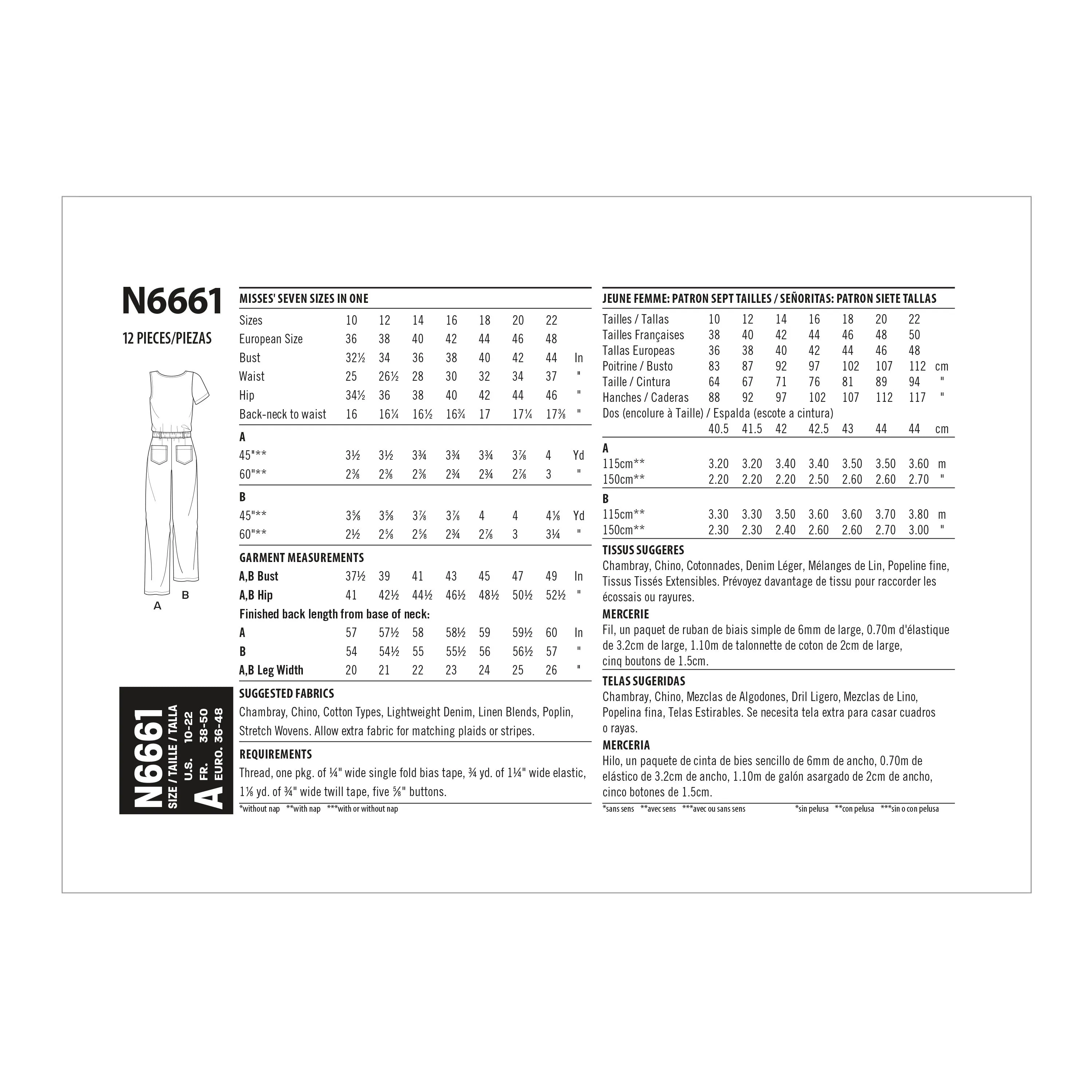 New Look Sewing Pattern N6661 - Misses' Relaxed Fit Jumpsuit With Drawstring Waist
