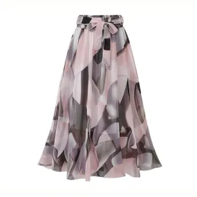 Plus Size Floral Chiffon Beach Skirt