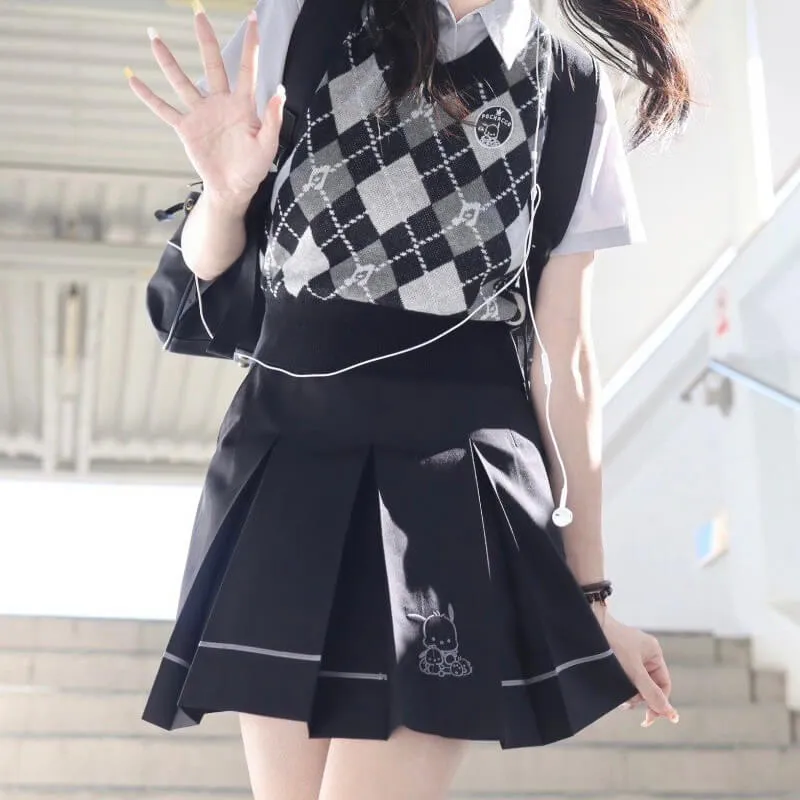 Pochacco Musical Note Argyle Patten Knit Vest