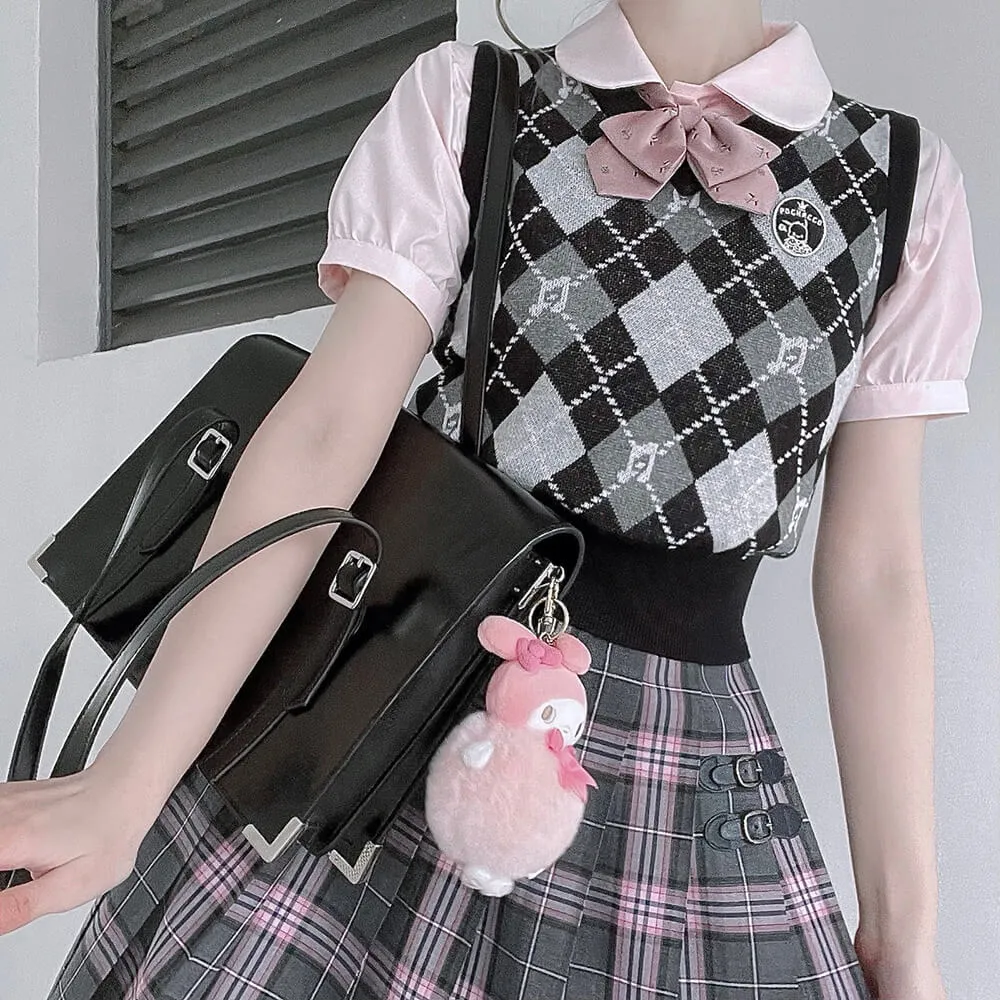 Pochacco Musical Note Argyle Patten Knit Vest
