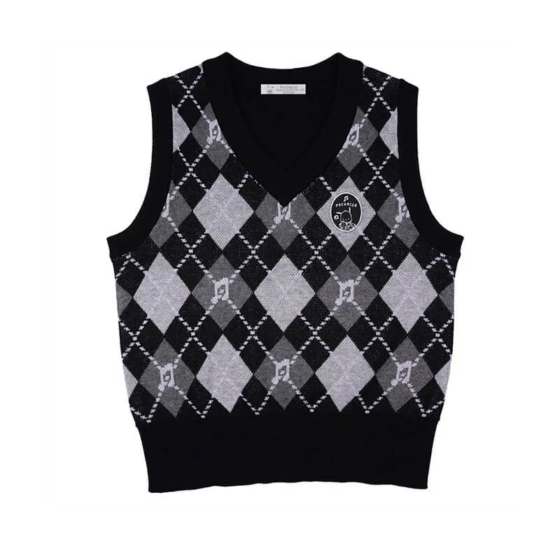 Pochacco Musical Note Argyle Patten Knit Vest