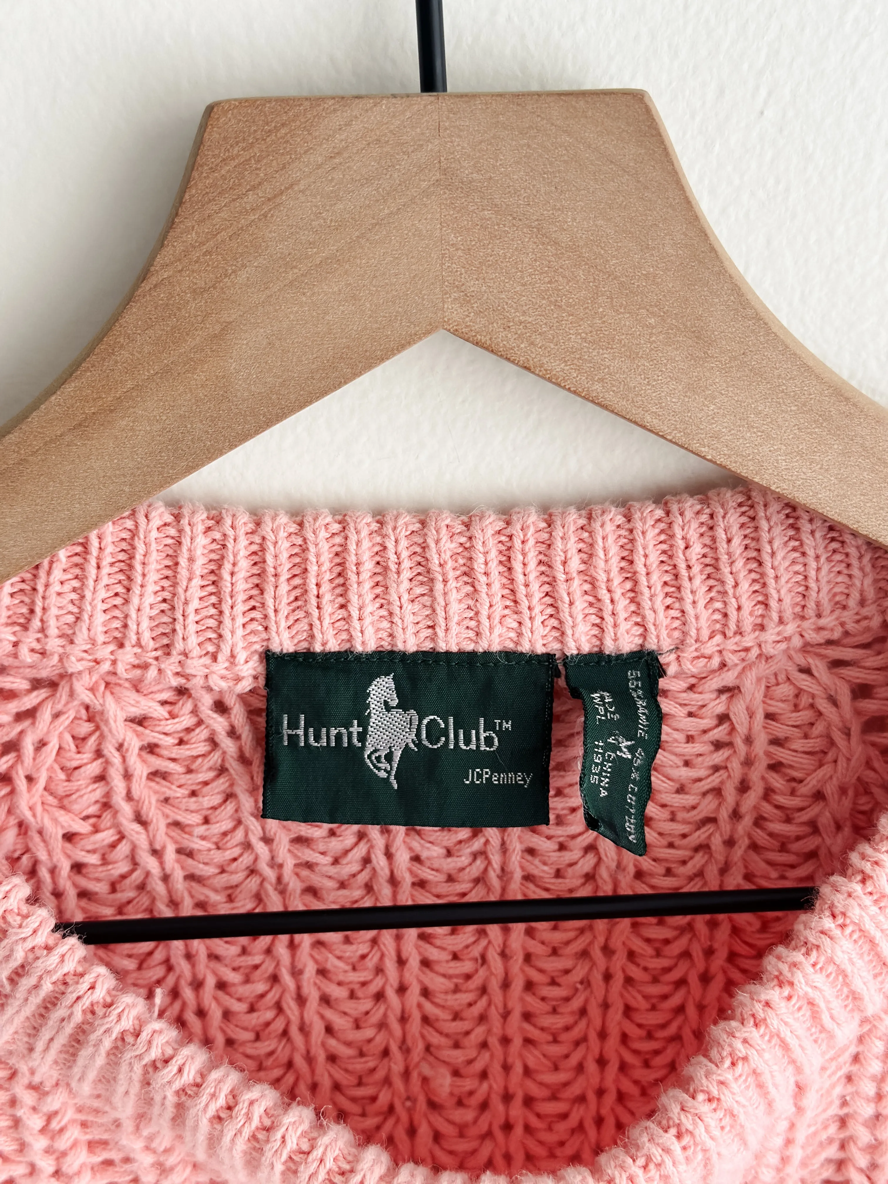 vintage salmon cotton sweater (S)