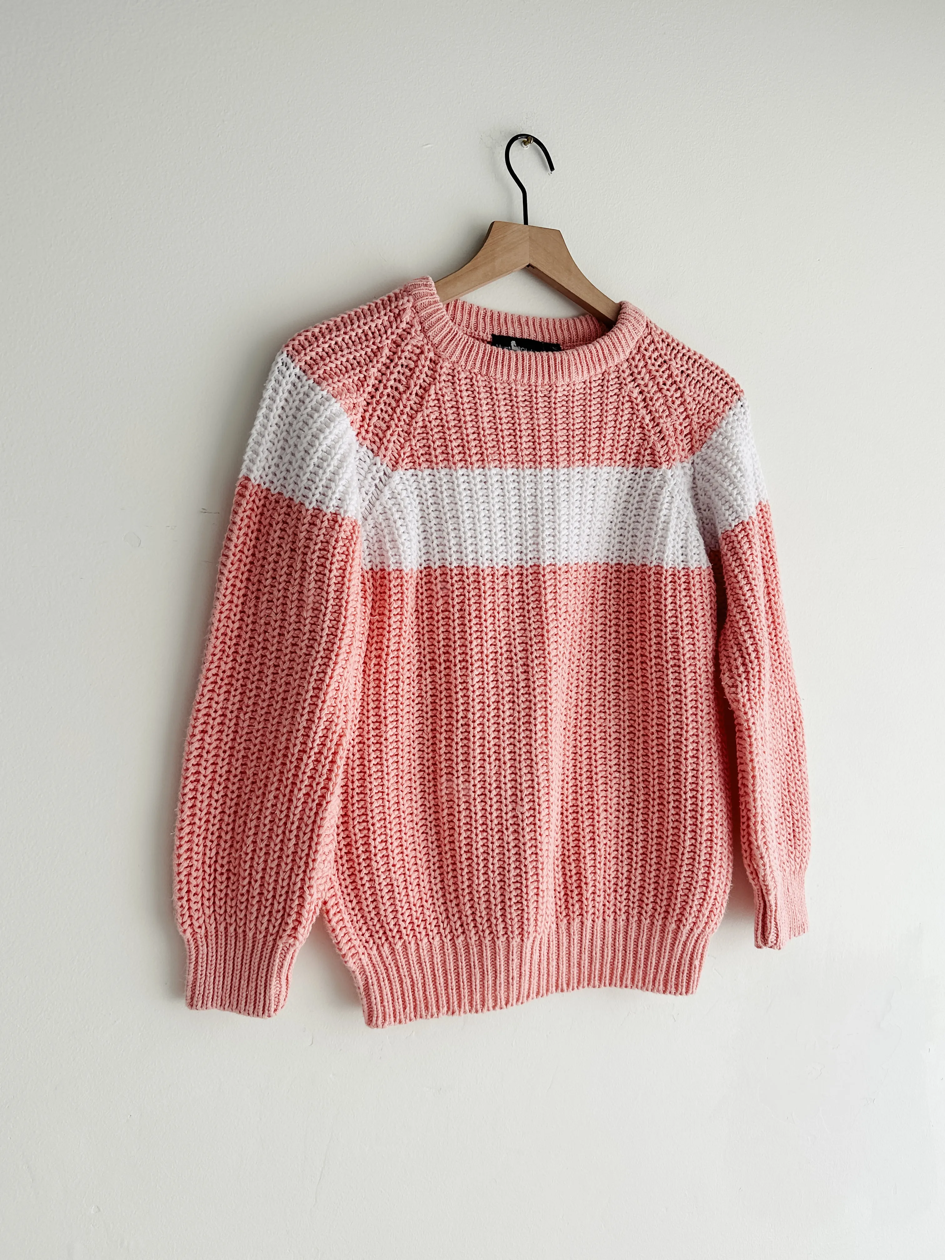 vintage salmon cotton sweater (S)
