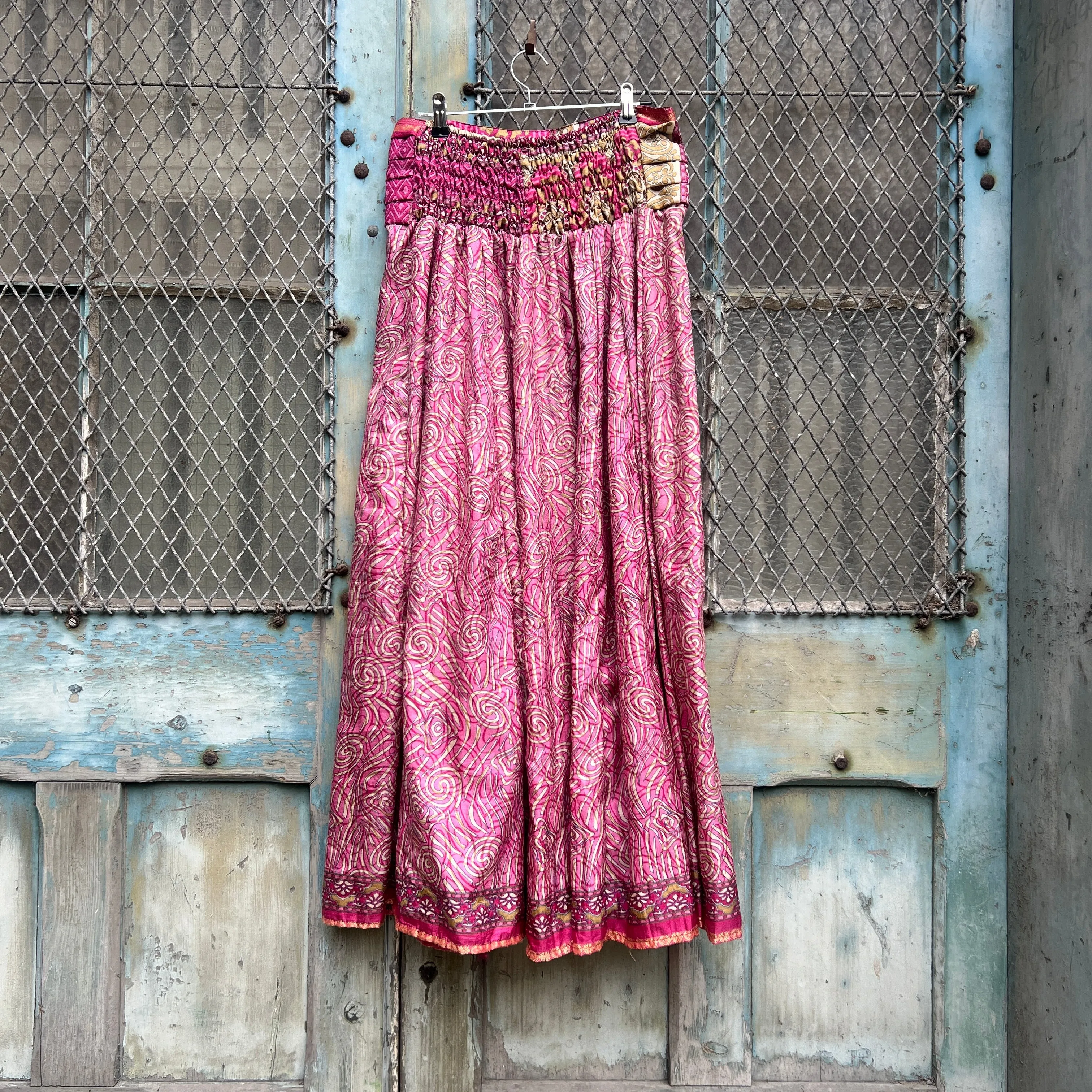 Vintage Silk Pleated Top Skirt - N