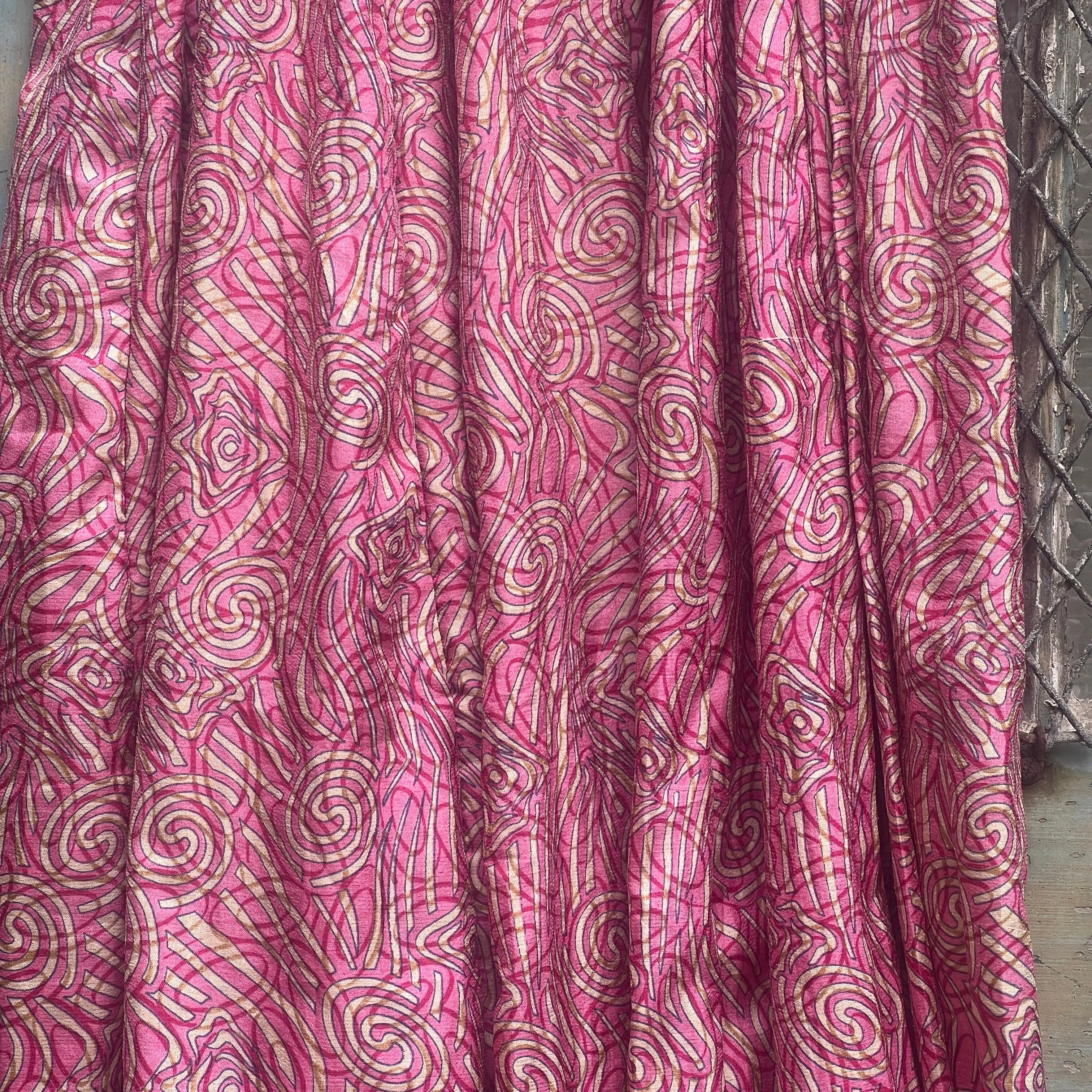 Vintage Silk Pleated Top Skirt - N